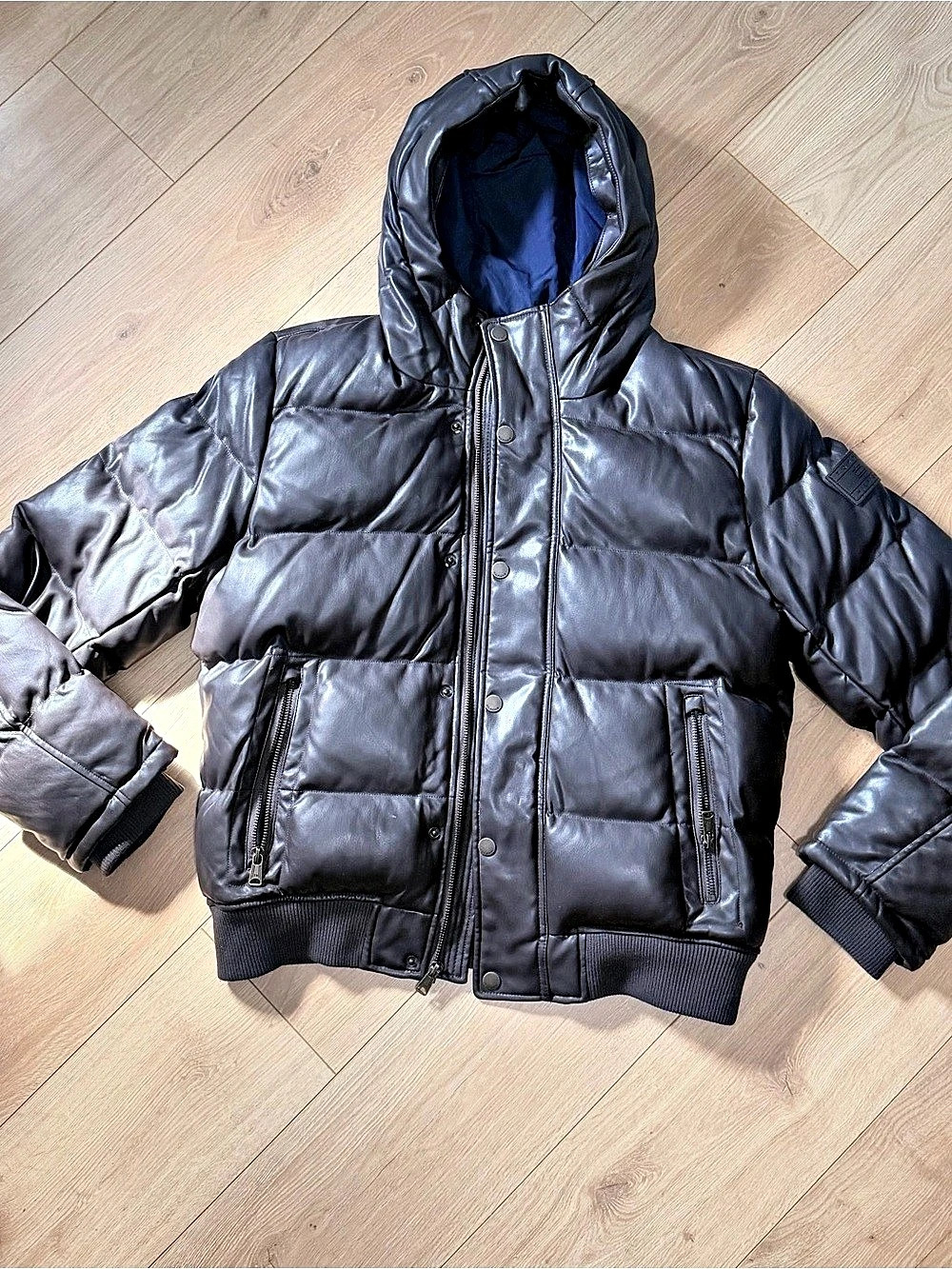Tommy Hilfiger Men's Black & Blue Puffer Jacket Size Medium